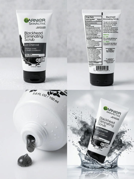 Garnier Skin Active Blackhead Eliminating Scrub with Charcoal – 5 oz
