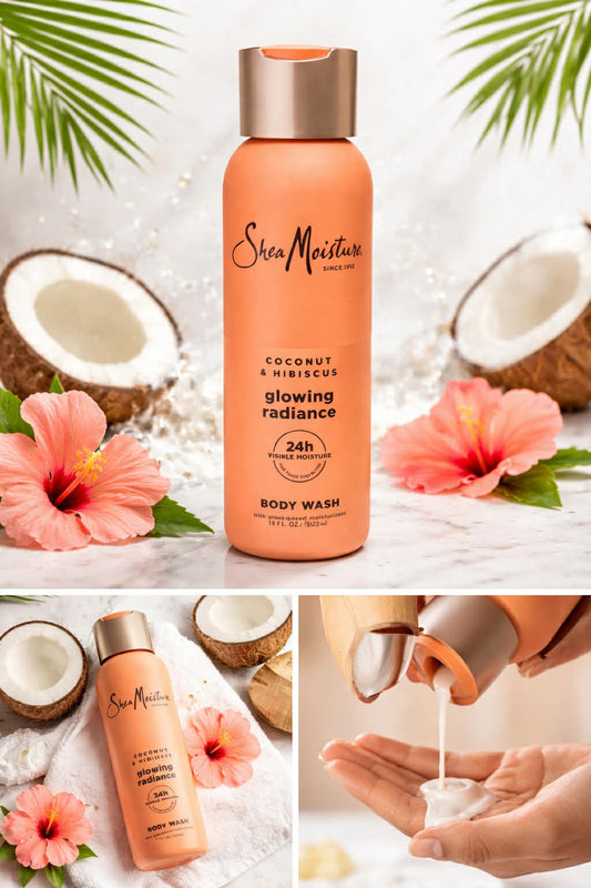 Shea Moisture - Coconut & Hibiscus, 24Hour Visible Moisture Bodywash 18fl/oz
