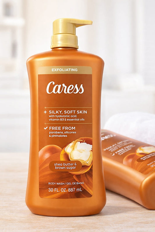 Caress -Exfoliating Bodywash , Shea Butter & Brown Sugar 30FL OZ