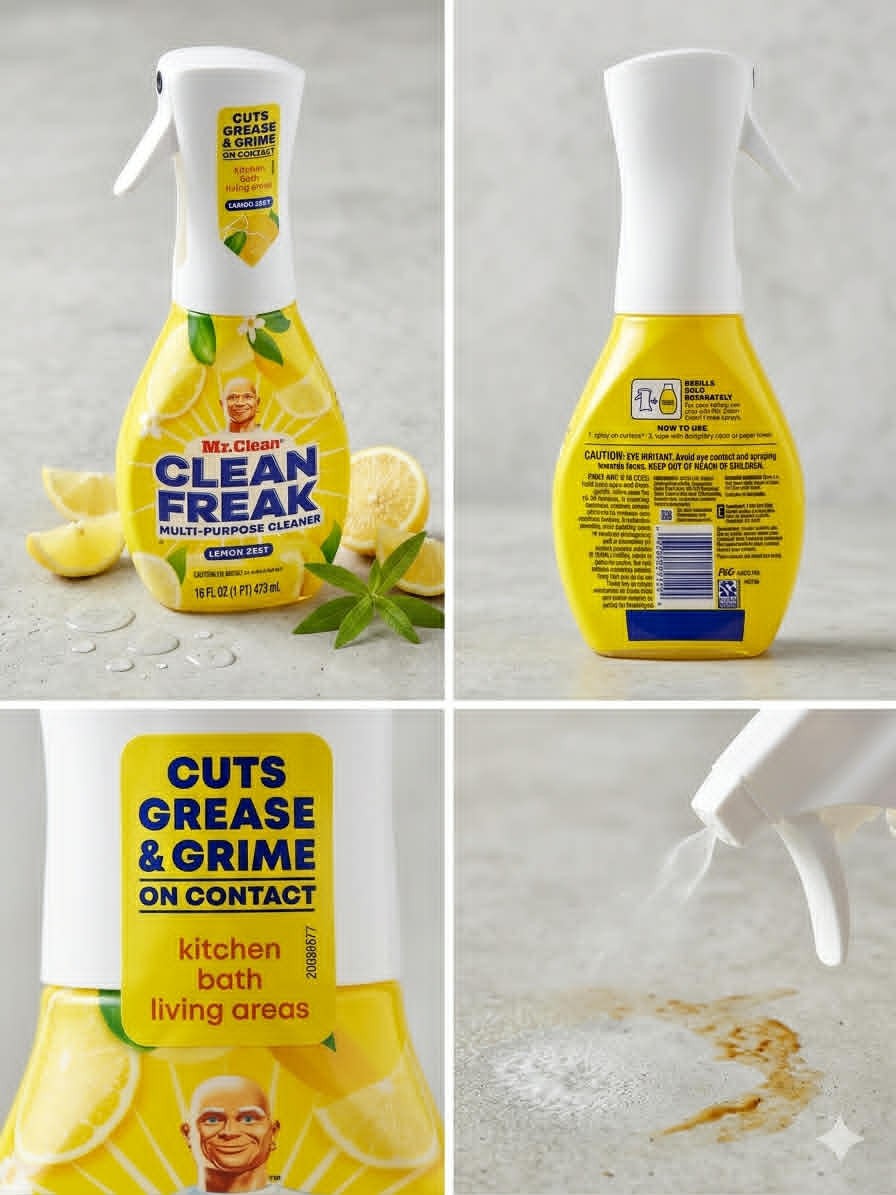Mr.Clean Freak ,Multi-Purpose Cleaner ,Lemon Zest 16fl/oz